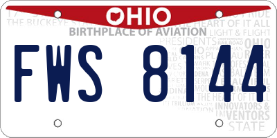 OH license plate FWS8144