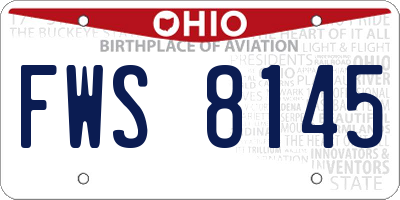 OH license plate FWS8145