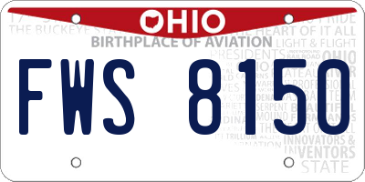 OH license plate FWS8150