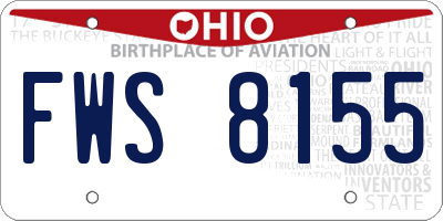 OH license plate FWS8155