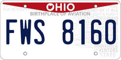 OH license plate FWS8160