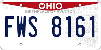 OH license plate FWS8161