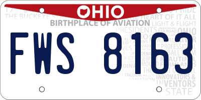 OH license plate FWS8163