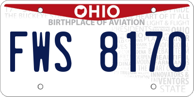 OH license plate FWS8170