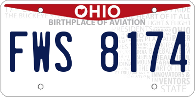 OH license plate FWS8174
