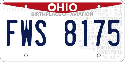 OH license plate FWS8175
