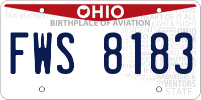 OH license plate FWS8183