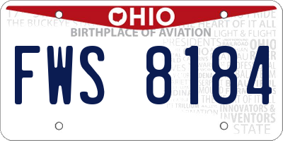 OH license plate FWS8184