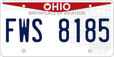 OH license plate FWS8185