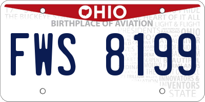 OH license plate FWS8199