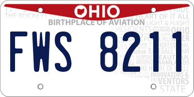 OH license plate FWS8211