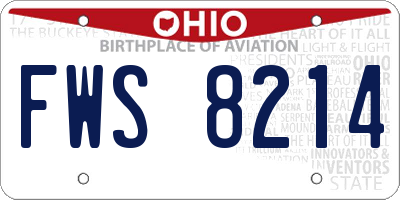 OH license plate FWS8214