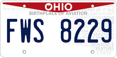 OH license plate FWS8229