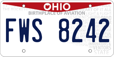 OH license plate FWS8242