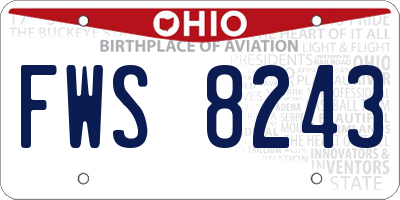 OH license plate FWS8243