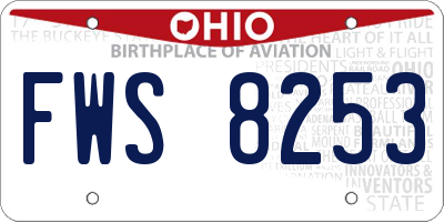 OH license plate FWS8253