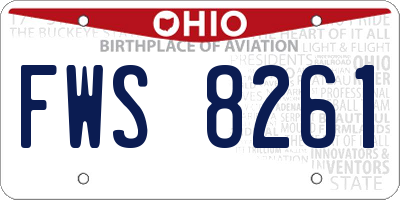 OH license plate FWS8261