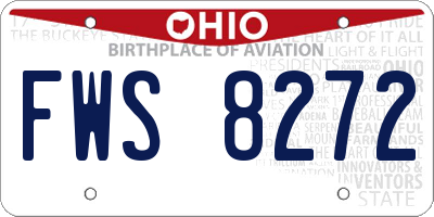 OH license plate FWS8272