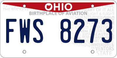 OH license plate FWS8273