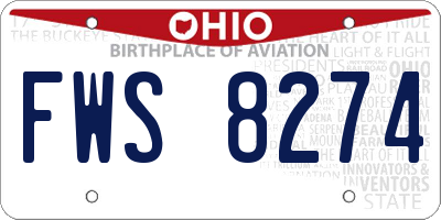 OH license plate FWS8274