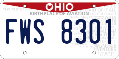 OH license plate FWS8301