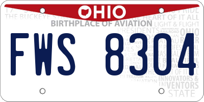 OH license plate FWS8304