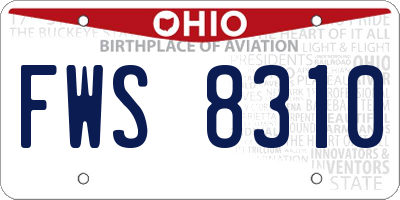 OH license plate FWS8310