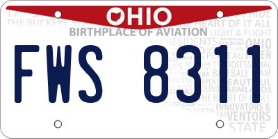 OH license plate FWS8311