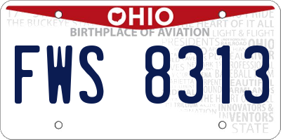 OH license plate FWS8313