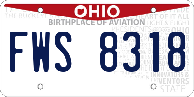 OH license plate FWS8318