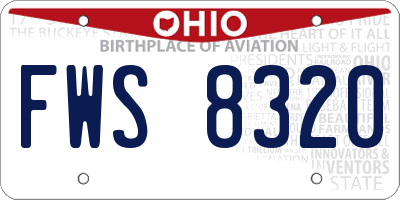 OH license plate FWS8320