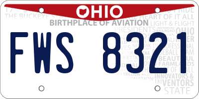 OH license plate FWS8321