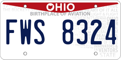 OH license plate FWS8324