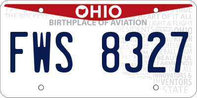 OH license plate FWS8327