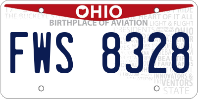 OH license plate FWS8328