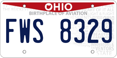 OH license plate FWS8329