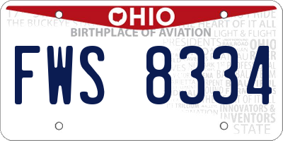 OH license plate FWS8334