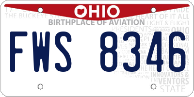 OH license plate FWS8346