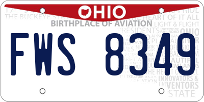 OH license plate FWS8349
