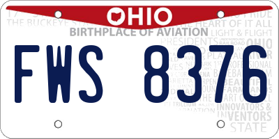 OH license plate FWS8376