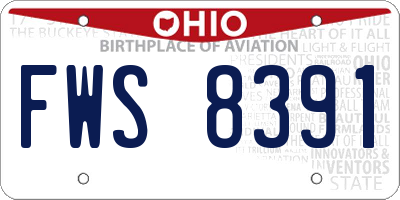 OH license plate FWS8391
