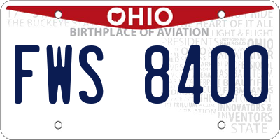 OH license plate FWS8400