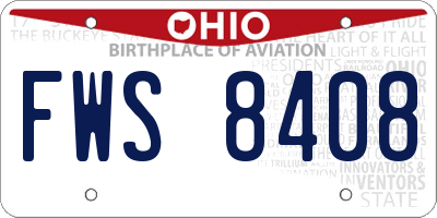 OH license plate FWS8408
