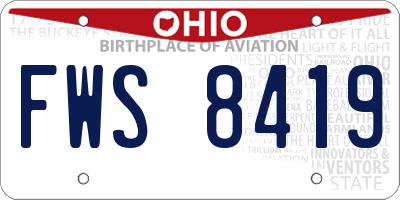 OH license plate FWS8419