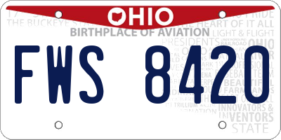 OH license plate FWS8420