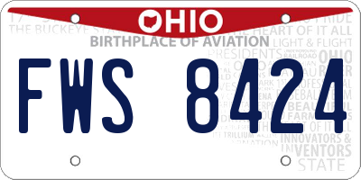 OH license plate FWS8424
