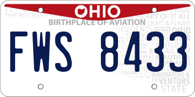 OH license plate FWS8433
