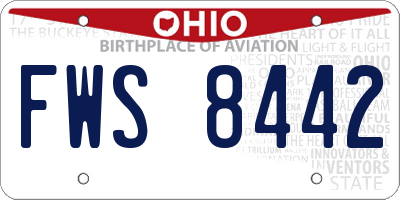 OH license plate FWS8442