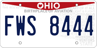 OH license plate FWS8444