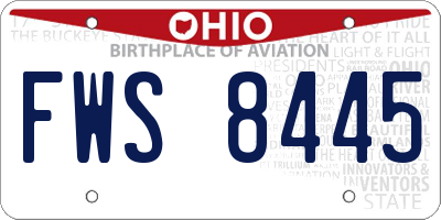 OH license plate FWS8445